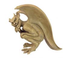 Design Toscano Legende von Cambridge hüpfender Wasserspeier Gothic-Dekostatue, Polyresin, gotischer stein, 32 cm