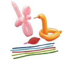 Papstar 1 Karton = 10x5 Modellierballons 120 cm farbig sortiert mit Pumpe 18670