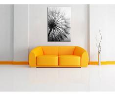 Schöne Pusteblume Schwarz/Weiß, Format: 60x40 auf Leinwand, XXL riesige Bilder fertig gerahmt mit Keilrahmen, Kunstdruck auf Wandbild mit Rahmen, günstiger als Gemälde oder Ölbild, kein Poster oder Plakat