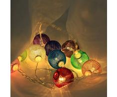1.5M 10er LED Rattankugel Lichterkette aus Kupferdraht, Dapei Warmweiß Stimmungslichter Batteriebetriebene DIY String Licht, ideal für Zimmer, Innen, Weihnachten, Außen, Party, Hochzeit, DIY usw