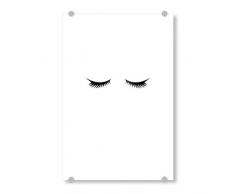 artboxONE Acrylglasbild 150x100 cm Schwarzweiß Lashes Bild hinter Acrylglas - Bild Augen wimpern Gesicht