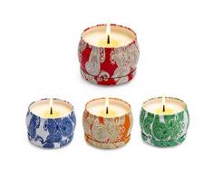 CHAN Soja-Kerzen, Kerzen-Set, Kerzen Bath and Body Works, Natur Kerze Geschenk, Stress Relief Und Aromatherapie -4-Pack