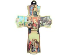 Religious Gifts Katholische Heilige Familie Icon Saint Joseph Virgin Mary Infant Christ 15,2 cm Holz Wand Kreuz