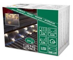Konstsmide 3154-803 LED Dekolichterkette goldfarbene Metalldrahtkugeln / für Innen (IP20) / Batteriebetrieben: 3xAA 1.5V (exkl.) / 20 warm weiÃe Dioden / transparentes Kabel/Draht