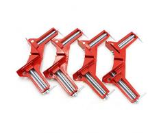 90 Grad rechtwinklig Clamp DIY Glas Quick Clip zur Holzbilderrahmen Clips,Rot