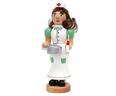 SIGRO Premium Collection Holz Räucherfrau Krankenschwester mit dampfendem Schieber & Spritze 7 x 8 x 19 cm