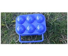 BrilliantDay Eier Aufbewahrungsbox Eierbehälter Vorratsdose Fach Multi in Kühlschrank Outdoor Picknick Camping Farbe Zufällig LianLe (Blau, 6 Fach)