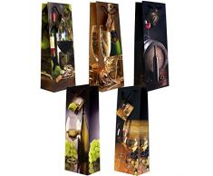 Geschenktüte Flaschentüte Flaschentasche 10 Stück Set Weinmotive