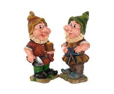 Birendy RIESIGER Zwerg, Gartenzwerg XXL Gartenwichtel NF13102 Groß 41cm Gartenfigur (13102-SET-Paar-2-Stück)