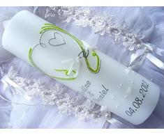 Hochzeitskerze 250/70 mm inkl. Zubehör für selbstbeschriften VH-043