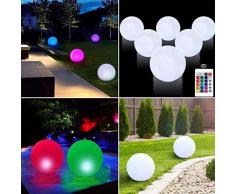 Solar LED Lichter Aufblasbar, Voll Wasserdichtes Schwimmlicht, 7 Farbwechsel Fernbedienung LED Glühkugeln Für Teich Pool Strand Hochzeit Whirlpool Bad Pool Spielzeug