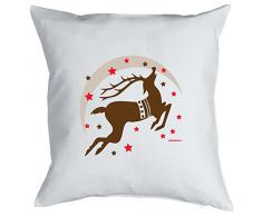 Mega cooles Kuschelkissen Dekokissen Sofakissen zur Weihnachtszeit - Rentier zauberhaftes Rentier Motiv - lustiges Weihnachtsgeschenk Kissen Polster