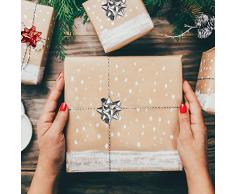 Relaxdays Geschenkschleifen 100er Set, Selbstklebend, Kleine Dekoschleifen für Weihnachten & Geburtstag, Ø 5 cm, Silber