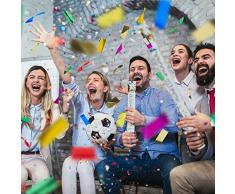 Relaxdays 5 x Party Popper 80 cm im Konfettikanonen Set, Konfetti Bombe für Hochzeit und Geburtstag, Konfetti Shooter 6-8 m Effekthöhe, bunt metallic