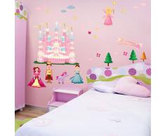 Wandkings Prinzessinnen Welt Wandsticker XL Set, 34 Aufkleber, Gesamtfläche 130 x 70 cm