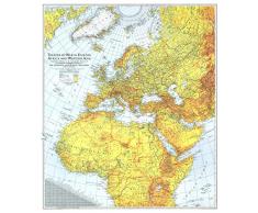 National Geographic: World War 2 - Theater of War in Europa, Afrika und Westasien 1942 - Historische Wandkarte Serie - 67 x 77 cm - Kunstdruck