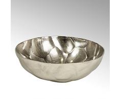 Lambert Nyima Schale Diamantoptik rund groß Nickel D46cm Metallaccesoires, Vernickelt, Silber, One Size