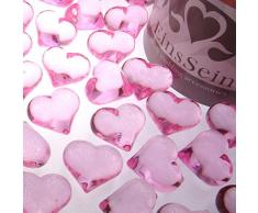 30x Dekosteine Herzen 22mm EinsSein® rosa Dekoration Streudeko Konfetti Tischdeko Hochzeit