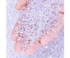 Blulu 2000 Stück 6 mm Plexiglas Diamant Streuung Diamantkristalle Dekosteine Hochzeit Crystal Tisch Confetti Tischschmuck Tischdeko