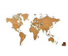 MiMi Innovations - Weltkarte Wand - Hochwertig Holz Weltkarte/Wanddekoration - Wandbilder/Wandsticker/Wandaufkleber - 130 x 78 cm - Braun