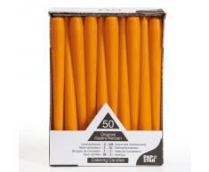50 Leuchterkerzen Ø 2,2 cm 25 cm orange Spitzkerzen