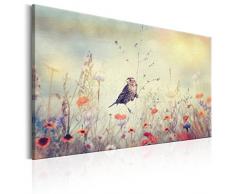 murando - Bilder 90x60 cm - Leinwandbild - 1 Teilig - Kunstdruck - modern - Wandbilder XXL - Wanddekoration - Design - Wand Bild - Vogel Natur Blumen g-B-0027-b-b
