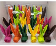 Servietten OsterhasenPotpourri 12er Set, ca. 11cm hoch, zur Ostertisch Dekoration oder als nettes Geschenk, Mitbringsel.