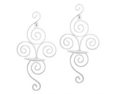Clarashop Wandkerzenleuchter Wand Kerzenhalter Regal Innenausstattung Dekoration für Home Vintage Handgemachte Eisen Hängen Wandleuchte Kerzenhalter (Weiß),2 stücke