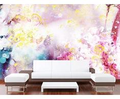 Tapete Fototapete 3D Effekt Rosa Rosen Idyllische Ölgemälde Romantik Tapete Wandtapete Ohnzimmer Schlafzimmer Büro Flur Dekoration Wandbilder