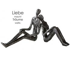 Casablanca 74605 Design Skulptur - Dekofigur - Dreaming - träumendes Paar - Eisen silber 20 x 10,5 x 7 cm