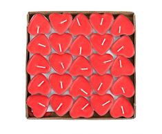 Milopon 50x Herzkerzen Herzchen Kerzen Geburtstagskerzen Kerzen Herzform Schwimmkerzen für Romantisch Valentinstag Hochzeit Dekoration 3.5 * 1CM (Rot)
