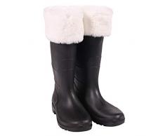 Panelize Nikolausstiefel Weihnachtsmannstiefel schwarz mit Fellrand (44)