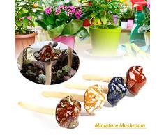 coil.c Bunte Gartenpilze, Garden Pilz Toadstool Keramik [4 Stücke ] Garten Töpfe Dekoration Keramik Ornament Für DIY Dollhouse Potting Shed Keramikfigur Für Den Garten