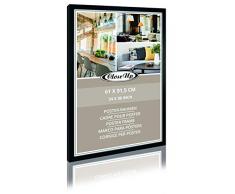 Close Up Posterrahmen 61 x 91,5 cm, Bilderrahmen aus MDF - Holzdekor - Holzoptik, Flat-Design, schwarz