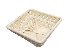 bastelix.eu Palmblattschale Korbschale Osterkorb Geschenkkorb 12 x 12 x 4 cm 3 Stück (Natur)