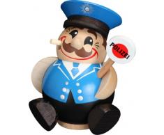 Weihnachtsfigur Kugelräuchermann Polizist HxBxT = 12x9x9cm NEU Räuchermann Schnee Rauchmann Räucherfigur Räucherkerze Figur Holz Seiffen Erzgebirge Holz Rauchfigur Dekoration Weihnachten