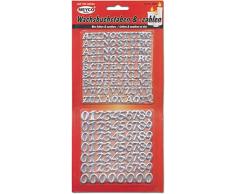 158-tlg. Wachszahlen und Buchstaben Set Kerzen basteln selbstklebend Taufe Kirche Hochzeit in Gold oder Silber Silber