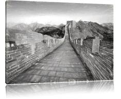 Chinesische Mauer China Weltwunder Bild auf Leinwand, XXL riesige Bilder fertig gerahmt mit Keilrahmen. Kunstdruck auf Wandbild mit Rahmen. Günstiger als Gemälde oder Ölbild, kein Poster oder Plakat., Format:60x40 cm