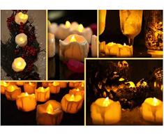 24er Led Teelichter mit timer Flammenlose Kerzen Flackernd Batteriebetriebene LED kerzen Teelichtern für Weihnachtsbaum, Hochzeit