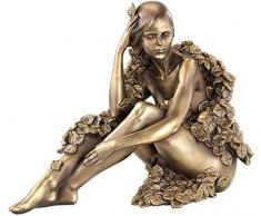 Carlo Milano Skulptur: Sitzende Frauen-Statuette, Kunstharz-Guss in Bronzeoptik (Dekofigur)