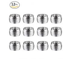 CatcherMy 12 Stück Serviettenringe Set, Metal Hohlen Morderne Serviettenhalter für Hochzeit Taufe Geburtstag Kommunion Graduierung bankett oder Verschiedene Anlässe Weihnachten Taufe Tisch Dekoration