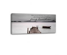 Dalinda® XXL-Wandbild Leinwandbild mit Spruch Was immer du tun kannst... 100x40cm Wanddekoration Keilrahmenbild Kunstdruck Wandbild Panorama Leinwandbild LS006