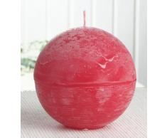 Rustik-Kugelkerze, 10 cm Ø, rot