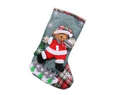 Prevently Weihnachtsstrümpfe Nikolaus-Strumpf Nikolausstiefel zum Befüllen und Aufhängen Weihnachtsbaum Dekoration (Blue)