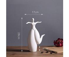 WJSW Skulptur Keramik Kreative Tänzerin Mädchen Dame Statue Wohnkultur Handwerk Raumdekoration Fett Schönheit Ornament Porzellanfigur Geschenke, Hellgrau