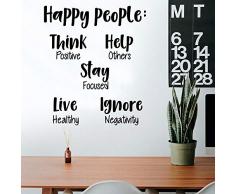 Ajcwhml Schöne glückliche Menschen Vinyl Applique Wandaufkleber Wohnkultur Wohnzimmer Vinyl Wandbild Schlafzimmer Dekoration Zubehör