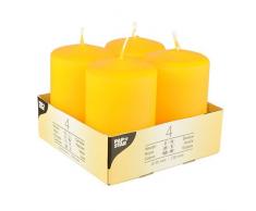 Papstar 6x4 4 Stumpenkerzen Ø 50 mm 80 mm gelb