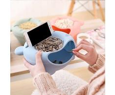 FOOKREN Nüsse Snackschale Multifunktional Plastic Schüssel für Snacks,Fruit Teller Double Layer Dry Fruit Servierschale (Blau)