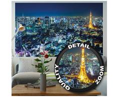 GREAT ART XXL Poster – Tokyo City – Wandbild Dekoration Tokio Skyline Night Metropole Tokyo Tower Panorama Bild Japan Deko Welt-Stadt Reisen Wandposter Fotoposter Wanddeko (140 x 100 cm)