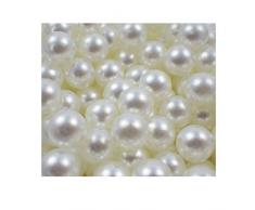 Sepkina Set 100 hochwertige nachgebildete lose Perlen Perle Dekoperlen Kunststoffperlen Streudeko Tischdeko ohne Loch 8mm Weiss